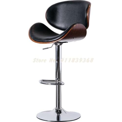 Bar Chair Lift Solid Wood Front Desk Bar Chair Nordic Family Swivel Chair Back Modern Simple Luxury High Stool