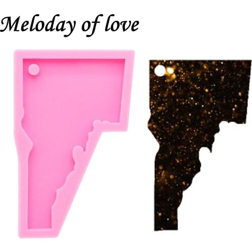 Shiny ldaho state keychain molds for keychains DIY epoxy model resin keychain mold silicone rubber DY0208