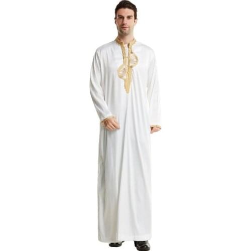 Caftan Embroidered Abaya Arab Man Saudi Arabia Roupa Masculina Adulto Jubah Muslim Men Jubba Kaftan Hombre Kurta Omani Labaya
