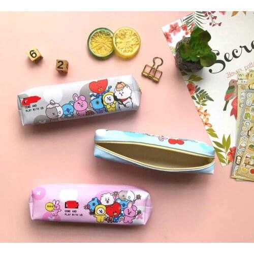 Cuite Cartoons Large Capacity Pencil Cases Bags Creative Korea Fabric Pen Box Pouch Case School Stationary Supplies kids gift