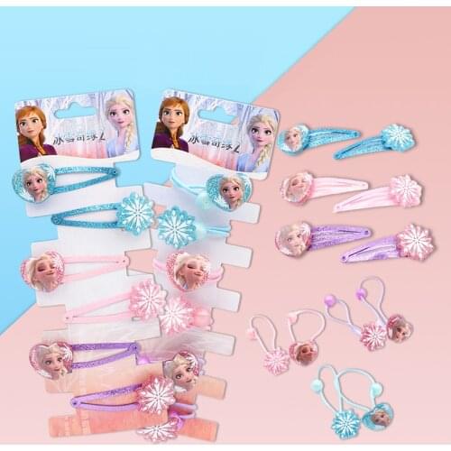 Disney Frozen 2 Cartoon Princess Kids Hairpin Accessories Elsa Hairline Girls Headdress Side Clip Hair Accessories Plastic Clip