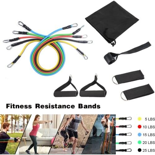 Resistance Bands Set 11 Pcs Fitness Yoga Crossfit Fitness Training Gym Equipment Exercise Bands Pull Rope Elastic Expander