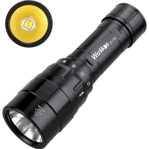 Wurkkos DL10R Scuba Diving Flashlight Cree XHP70.2 LED Flashlights 4500lm 21700 USB-C Rechargeable Torch with Magnetic Control