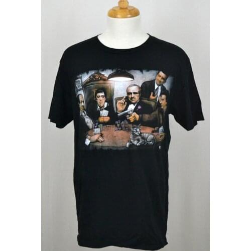 Mobsters Poker T-shirt Sopranos Scarface Godfather Analyze This Goodfellas Tee