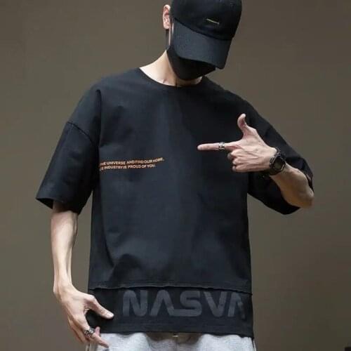 Cotton T Shirt for Men Summer Solid Plus Size Short Sleeve O NECK Fashion Japanese Style Casual Simple Black Tees Male Clothes