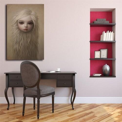 Mark Ryden Fur Girl HD Canvas Painting Print Bedroom Home Decoration Modern Wall Art Oil Painting Poster Salon Picture Framework