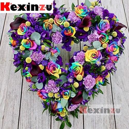 Kexinzu Full Square Round Drill 5D DIY Diamond Painting"floor rose"3D Embroidery Rhinestone Cross Stitch 5D Home Decor X2880