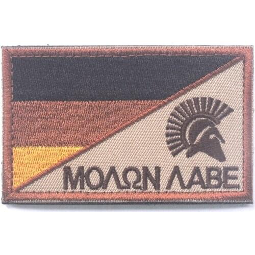 Germany flag MOLON LABE Sparta patch military tactical patches with HOOK backbadges for backpack coat hunt biker