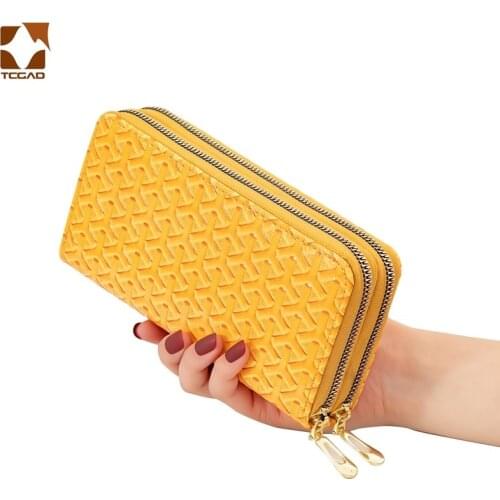 New Womens Wallet Long Two Zipper 3d Pattern Patent Leather Purse Large Capacity Clutch Soft Mobile Phone Wallets For Women