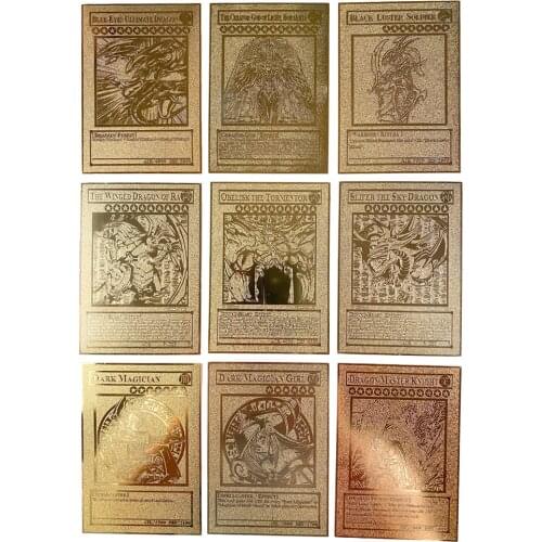 Official Card Game YU GI OH Anime Game Fight Gold Metal Collection Cards Figure Kids Toy Christmas Gift