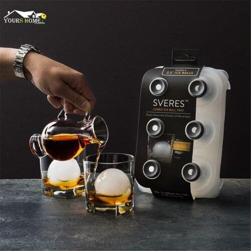 SVERES Jumbo Ice Mold Silicone Ice Cube Tray Mould Shape Cocktails (Set of 6) Halloween Party Spooky Fun Bar Tool Barware