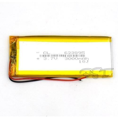 10Pcs 3.7V 3000mAh Rechargeable Li-Polymer 623895 Li-ion Lithium Cell Battery For DVD PAD VCD Game Player Mouse PSP Lampe Speake