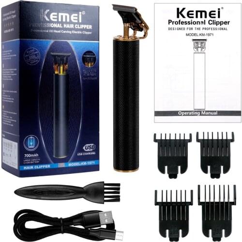 Kemei 1971 Professional Barber Cordless Trimmer Mannen Home 0 Mm Kaalhoofdige Tondeuse Afwerking Haar Snijmachine