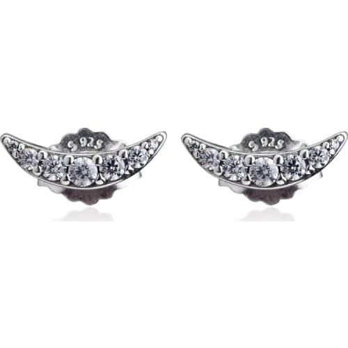 Genuine 925 Sterling Silver Earrings Lunar Light Stud Earrings for Women Party Wedding Jewelry Gift brincos kolczyki Wholesale