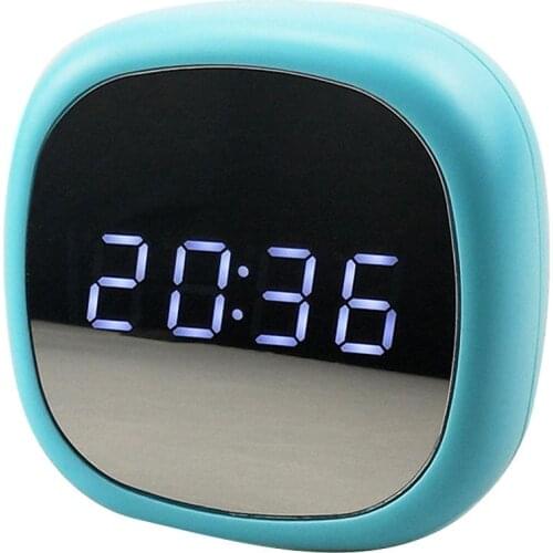 Power By USB Or 3A Battery LED Display Makeup Mirror Electronic Digital Alarm Clock ,With Time, Month, Temperature Display