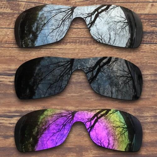 ToughAsNails 3 Pieces Black.Silver.Purple Polarized Replacement Lenses for Oakley Antix Sunglasses