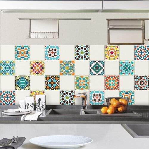 Packaging 24 tile size 20x20 cm - Made in Italy PVC for bathroom and kitchen stickers Design - Cádiz