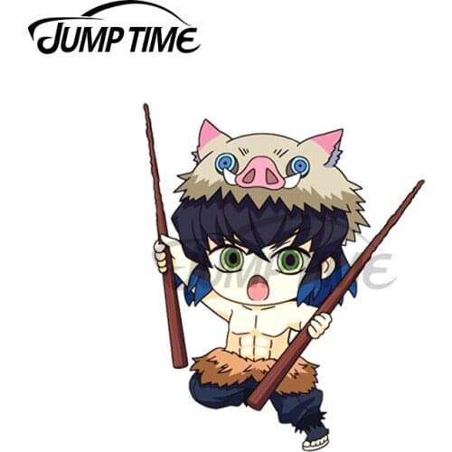 Jump Time 13 x 9.6cm For Demon Slayer Kimetsu no Yaiba Personality Creative Car Stickers Repair Decal Graffiti Laptop Decoration