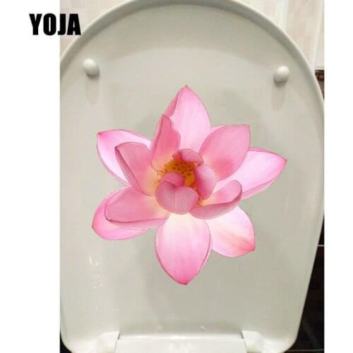 YOJA 19.2*19.6CM Ink Painting Lotus Home Decoration Art Wall Stickers Mural Toilet Decals T1-0344
