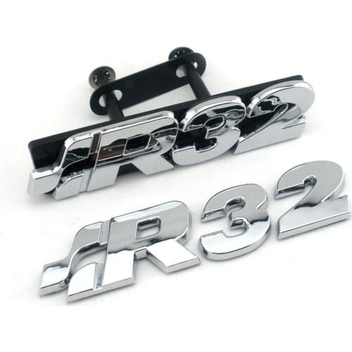 Golf R32 Chrome Front Grill Badge Emblem GOLF TDI R 3.2L V6 Rear Boot Tailgate Badge logo for Golf 4 / 5 ( 1997 - 2008 )