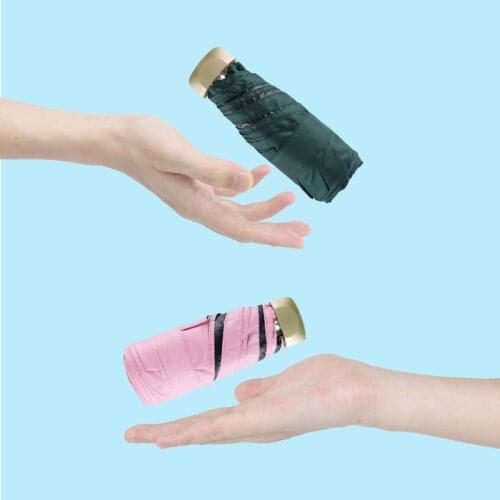 Ultra-light Mini Folding Umbrella Rain Women Gift 18cm Length Men Pocket Parasol Anti-UV Sun Umbrellas Travel Portable Parasol