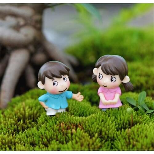 1 Pair Shy lovers Micro Landscape Resin Ornaments Sweety Lovers hot sale