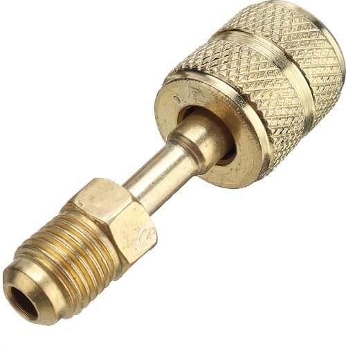 1pc Precision Split Ductless Service Port Adapter Connector Air Condition R410a 5/16" SAE Female to 1/4" SAE Male Brass Adapters