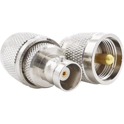 1PCS UHF-BNC RF Connector UHF PL259 PL-259 Male Plug to BNC Female Jack RF Coaxial Coax Adapter for Antenna Wi-Fi Coaxial Cable