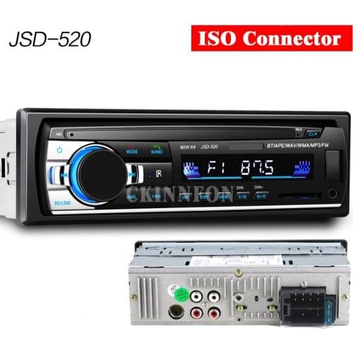 10Pcs/Lot JSD-520 Bluetooth V2.0 Car Radio Stereo Audio MP3 Player 12V In-dash 1 Din FM Receiver Aux Receiver USB SD