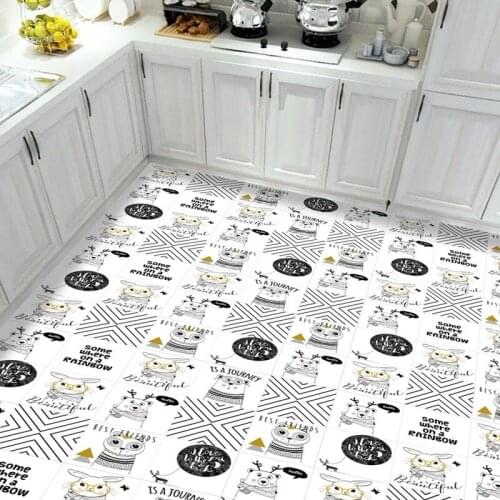 10pcs Cartoon Animals Crystal Hard Tiles Wall Stickers Kitchen Tables Floor Decoration Decal Vinly Art Mural Wallpaper Removable