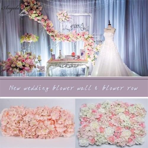 10PCS original design wedding flower wall and row silk artificial rose hydrangea peony mix flowers background Hotel decoration
