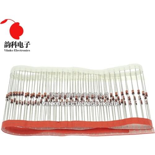 100pcs 1W Zener Diode DO-41 3V 3.3V 3.6V 3.9V 4.3V 4.7V 5.1V 5.6V 6.2V 6.8V 7.5V 8.2V 9.1V 10V 11V 1N4727A 1N4732A 1N4740A