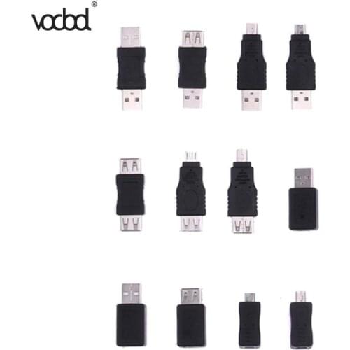 12pcs USB Adapters Set 12 in 1 OTG USB2.0 Mix Adapters Kit OTG F/M mini Adapter Converter Male to Female Micro Usb Adapter Set