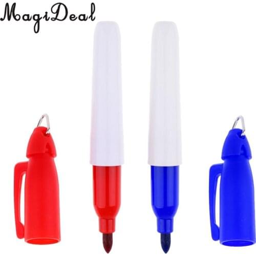 2Pcs Blue Red Color Golf Ball Line Marker Pen Alignment Drawing Tool Golf Training