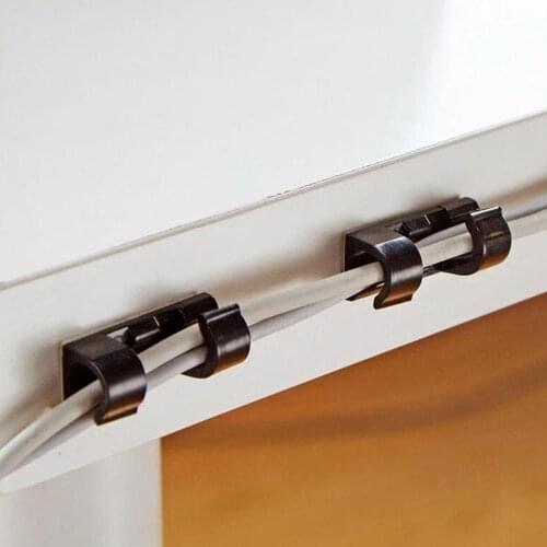 20pcs Finisher Wire Clamp Wire Organizer Self-adhesive Wire Cable Buckle Clips Ties Fixer Fastener Holder Data Telephone Line