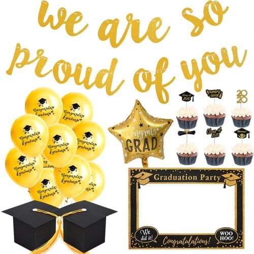 2021 Graduation Party Supplies Congrats Grad We are So Proud of You Garland Class of 2021 Congratulation Graduation Decorations