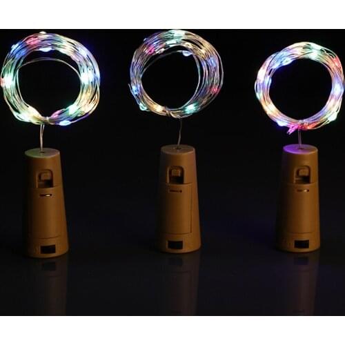 5/10/20/50pcs Wine Bottle Cork Garland 20Leds Battery Lights Wedding Christmas Halloween Decor Silver Wire Led String Lighting