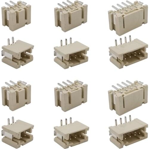 50/100Pcs PH2.0 Pitch 2.0mm 2Pin 3-Pin 4 Pin Vertical SMD Connector Pin Holder Plug Connectors for JST PH2.0 2/3/4P Female Cable