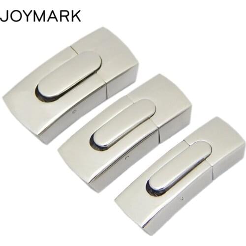 8X4.5mm 10X5.5mm 12X5.5mm Hole Bent Rectangle Stainless Steel Bayonet Lock Box Clasps For Leather Cord Bracelets BXGC-137