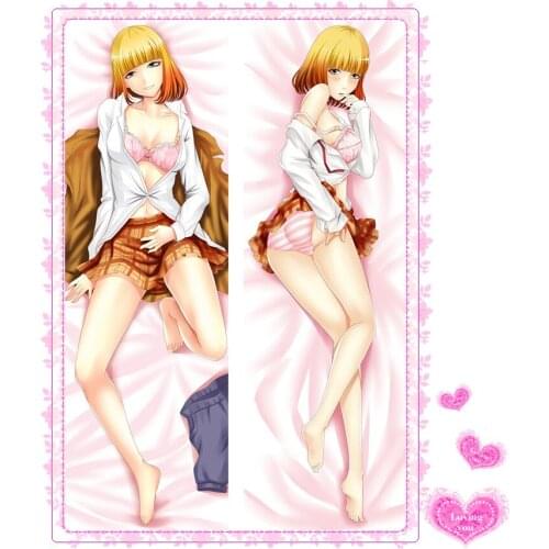 Anime Cartoon Prison School Peachy Poly Microfabric Sexy Adult Double Bolster Hugging Pillow Case Cover Pillowcase No.512079