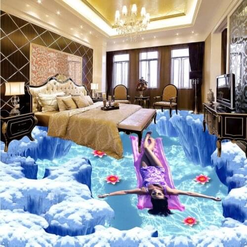 Free shipping 3d wallpaper roll floor mural living room bedroom home decoration self-adhesive Snow beautiful wallpaper painting