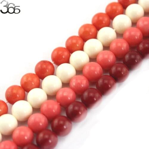 Free Ship 8MM White Pink Red Orange Genuine Natural Round Sea Bamboo Coral Natural Gems Stone Jewerly Making Beads Strand 15"