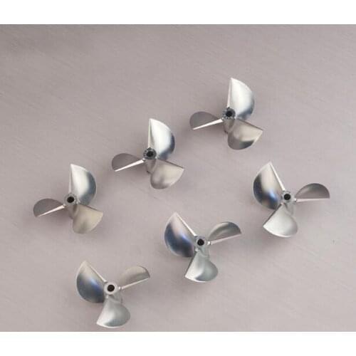 Free Shipping RC Boat 3-blades CNC aluminium propeller positive/reverse propellers 52/54/55mm for 4.76mm shaft spare parts