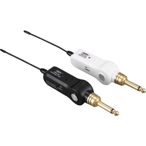 AROMA ARU-03 UHF Wireless Audio Transmission System Transmitter Receiver Built-In Rechargeable for Guitar