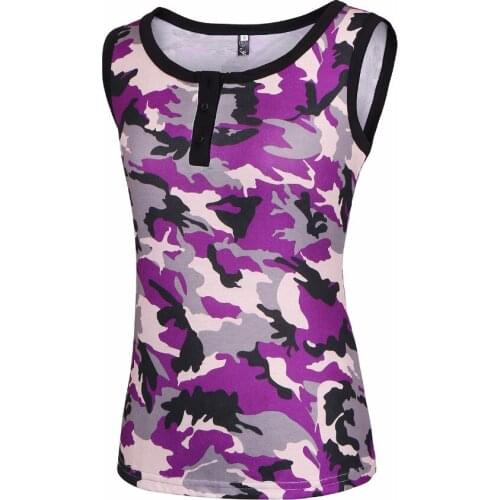 Brand T-Shirt Sleeveless Women Cotton Print T Shirts Vest Tops Tees Military Slim Casual Camo Female Vest Tanks Camouflage