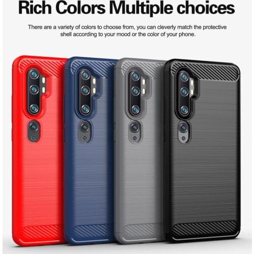 For Xiaomi Mi Note 10 Pro Case Soft silicone Carbon Fiber Armor Shockproof Protect back cover cases for xiaomi mi CC9 Pro cc9pro