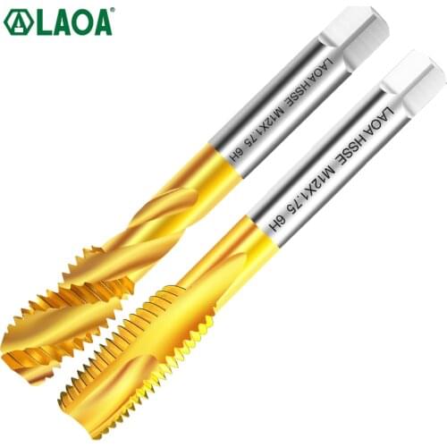 LAOA HSS Screw Thread Metric Tap M3-M10 Square Shank Titanium Plated Drill Bits Screw Machine Compound Combination Bit Hand Tool