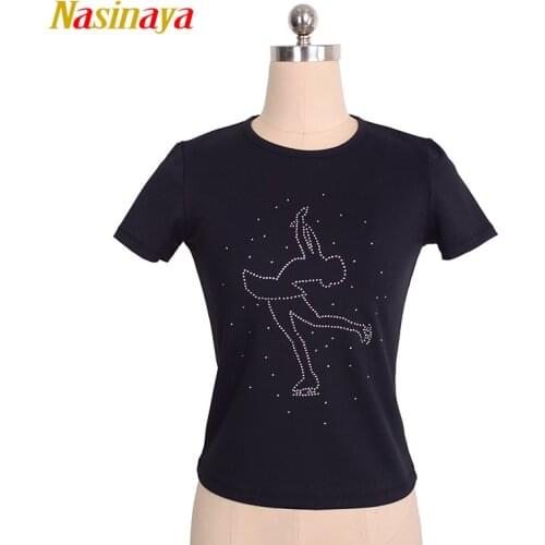 Customized Figure Skating T shirt Tops for Girl Women Training Competition Patinaje Ice Skating Gymnastics short sleeve 2