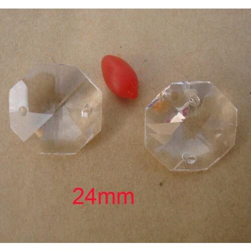 100pcs/lot 24mm crystal chandelier beads in two holes free shipping! wedding chandelier lamp putting up christmas tree