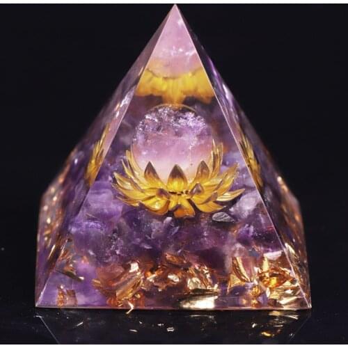 Healing Crystals Chakra Stones Emf Protection Orgone Pyramid Reiki Energy Meditation Pyramid For Positive Energy With Quartz